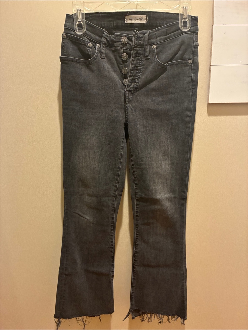 Madewell Black Faded Flare Jeans with Button-Fly